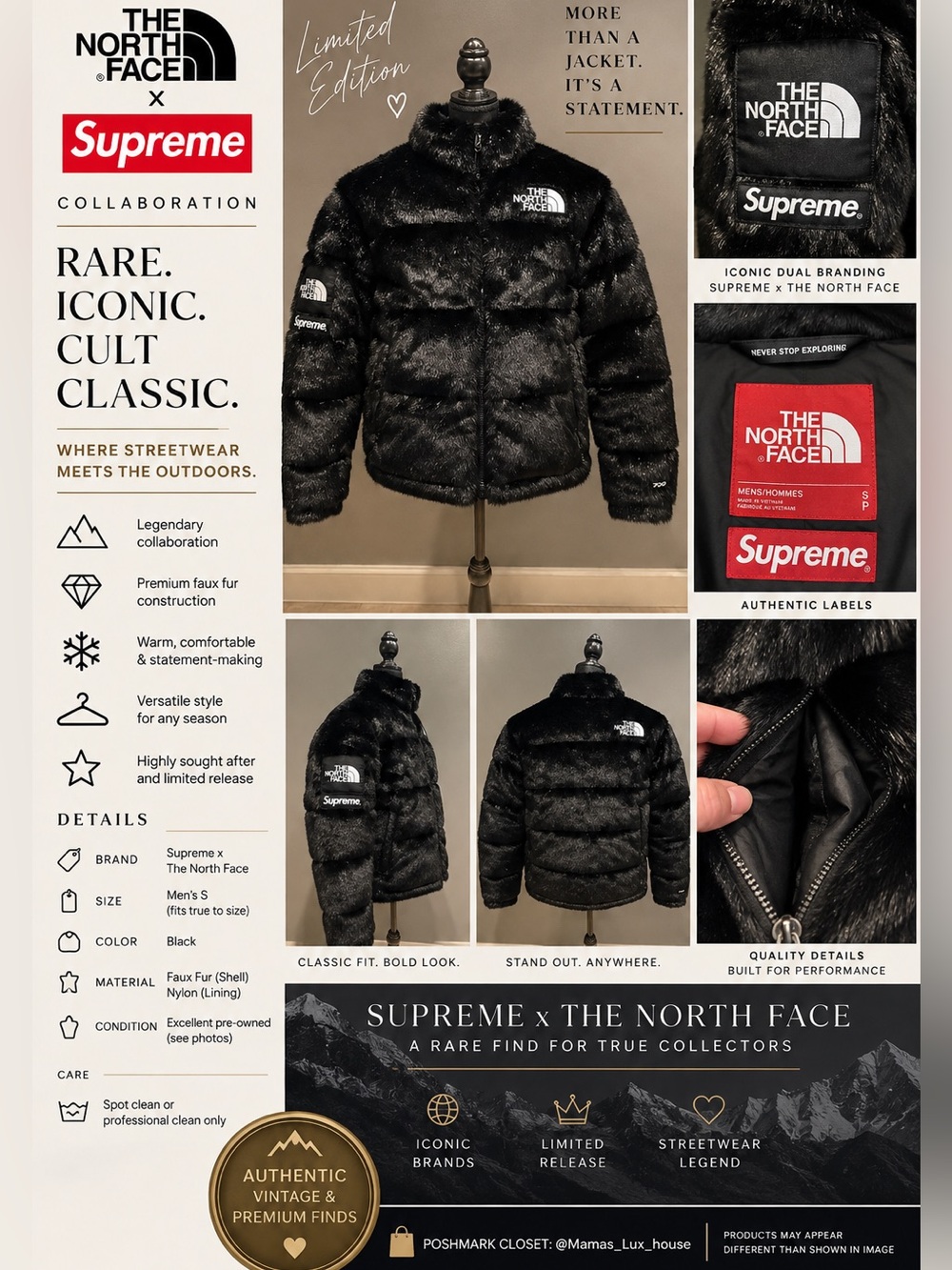 Supreme & The North Face COLLAB!! Faux Fur Nuptse Jacket